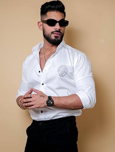 Image of Foomer Green Paisley Printed Opaque Party Shirts