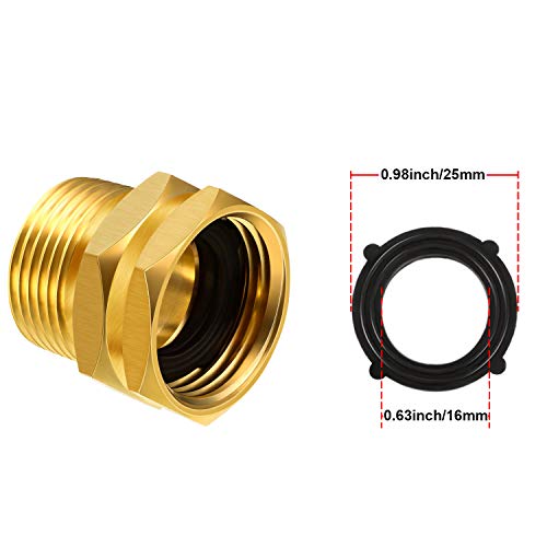 3 Packs 3/4 Inch Ght Female To Npt Male Connector, Ght To Npt Adapter Brass Garden Hose Connector Adapter Fitting To Pipe Fittings Connect With 6 Packs Extra Rubber Washer (3/4 Inch Npt Male) #TOP3