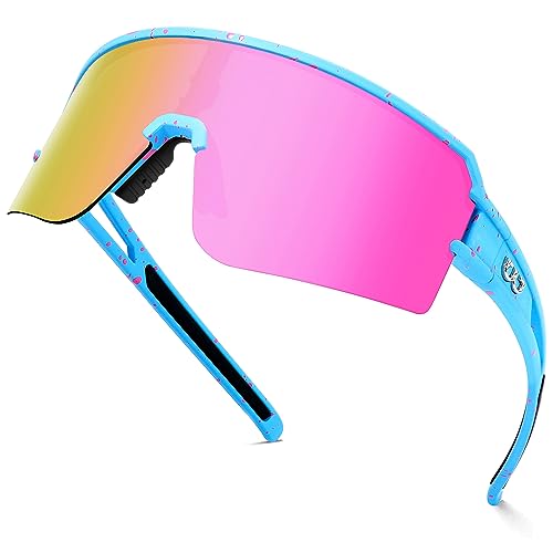 FMY Polarized Cycling Glasses Sports Sunglasses,UV400 Protection Eyewear Baseball Running Fishing for Men Women Youth