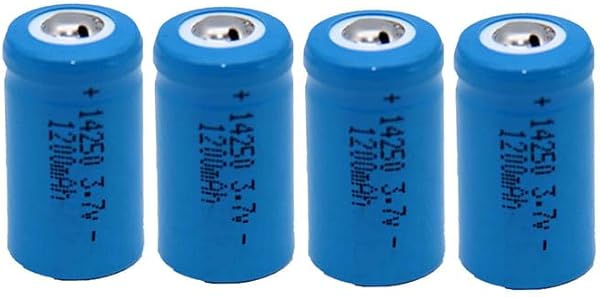 WANGHBWM 3.7V 1200mAh 14250 Rechar 4Pcs Button Top Large Capacity for,LED,Mini Fans etc. - 1