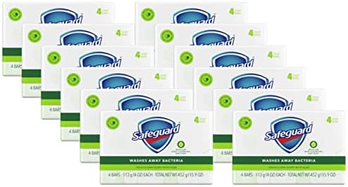 Safeguard White Soap, 4 Oz Ea. - 12 Packs x 4 Count, 48 Bars Case