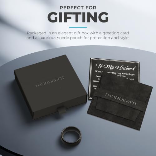 ThunderFit Silicone Rings Wedding Bands for Men Plain or Engraved, Gift Box - Engraved (I Love You), Brushed Matte, Size 17 by ThunderFit - Used condition - Image 3