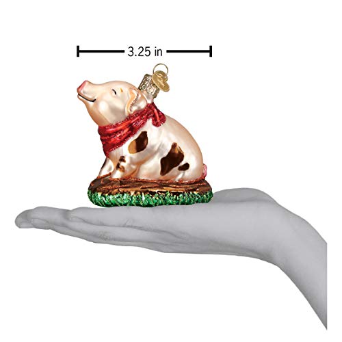 Old World Christmas Piggy In The Puddle Ornament, Pink #TOP4