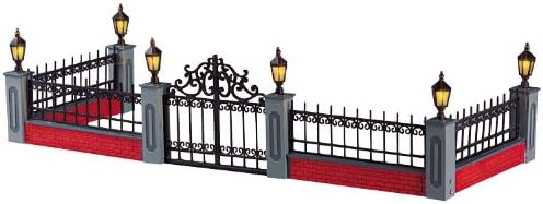 Lemax Christmas Village - Juego de valla de hierro forjado iluminado5 pilas (4.5V) - 54303