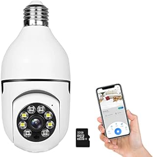 360 Camera, Full HD 1080P Light Bulb Camera, 2.4GHz WiFi Camera with 32G SD Card, Night Vision Motion Detection Wireless Camera Home Camera, Dome Surveillance Cameras, Home Baby, Pet Monitor