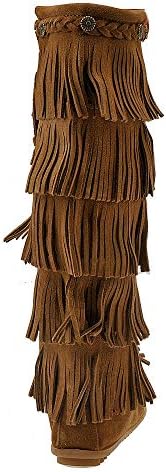 Minnetonka Women's 5-Layer Fringe Boot,Dusty Brown,6 M US | Image 5