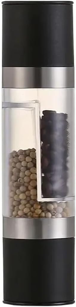 Manual Stainless Steel Salt And Pepper Grinder, Adjustable Ceramic Grinding Spice Mill, Kitchen Tool, 2 In 1(Plastic shell)