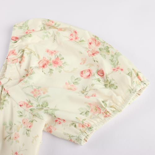 Image of Scarlet Darkness Women's Floral Corset Dress with Split 2026 Summer Spring Square Neck Midi Milkmaid Dresses