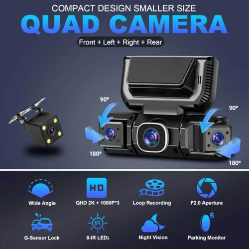 YUINWEN 2K 360° Dash Cam