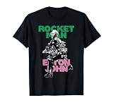 Oficial Elton John X Rocketman Negro Camiseta, Hombre, Negro, L