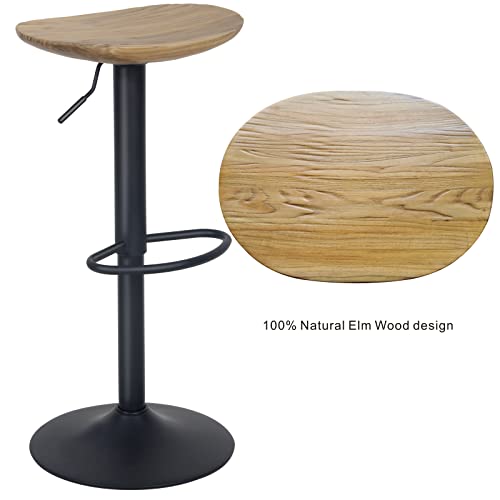 Kidol & Shellder Saddle Bar Stools Set Of 2 Easy To Assemble,Adjustable Swivel Counter Stools,Industrial Vintage Barstools,Loads Up To 300 Lbs #TOP3
