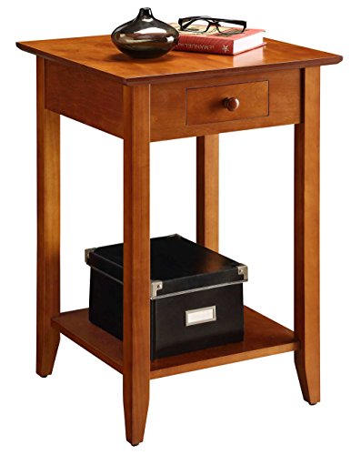 Convenience Concepts American Heritage End Table With Drawer And Shelf, Cherry, 18 In X 18 In X 26 In #TOP3