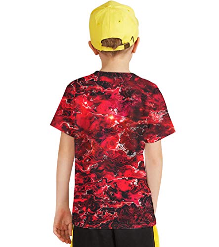 Image of Linnhoy Kids 3D Print Fashion Graphic T-Shirts for Boys Girls 6-16 Years | Unisex Colorful Short Sleeve, Crewneck, Breathable Fabric, Suitable for Daily Sport Festival Wear