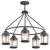 Elstead Ashland Bay - Lampadario a 5 luci per esterni Illuminazione a sospensione Zinco IP...