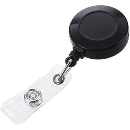 Amazon Nitiumi 吊り下げ名札用リール リールクリップ リールキーホルダー プルチェーンベルトクリップidカードホルダー ヨーヨーキーリング クリップ付き ブラック 名札 ホルダー 文房具 オフィス用品