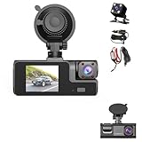 HYEIOL 3カメラ ドライブレコーダー 小型ドラレコ 3カメラ ドライブレコーダー 車用 1080P 360度 全方位保護 170度超広角 3カメラ同時録画 2A降圧ライン 暗視機能 上書き録画 ループ録画 HDR画像補正 明るいレンズ ワンタッチ記録 エンジン連動 自動緊急録画 駐車監視 動体検知 リバース連動 全国LED信号機対策 高速録画 回路保護 日本語切り替え可能 吸盤付き