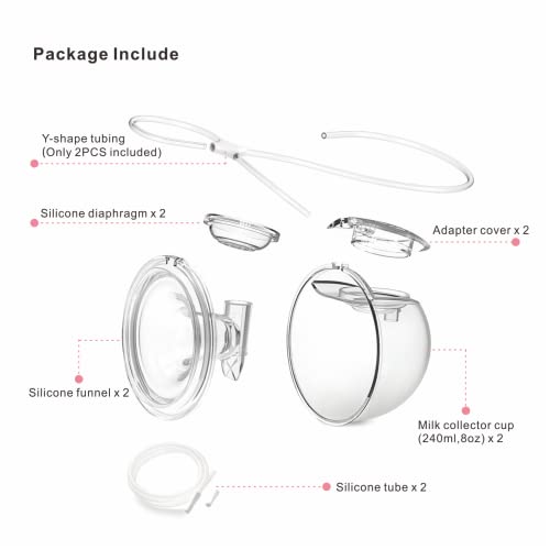 Bwcece Wearable Silicone Milk Collection Cups,Closed System Breast Milk Collection Cups,Breastmilk Collector Cup,Pump On The Go-24Mm(2Pcs) #TOP7