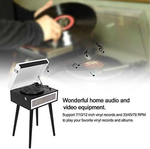 Bluetooth Record Player Retro Turntable avec des haut-parleurs intégrés et des jambes amovibles (noir et blanc) - Les Beatles, Paul McCartney, John Lennon, RIngo Starr, George Harrison Bluetooth Record Player Retro Turntable avec des haut-parleurs intégrés et des jambes amovibles (noir et blanc) – Image 8
