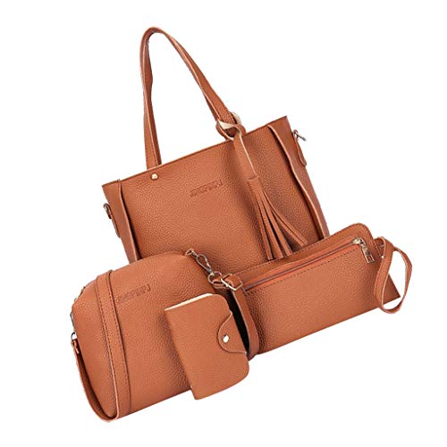 Bolsa de mão DYNWAVE, 4 peças, feminino, 4 em 1, casual, impermeável, para viagem, porta-moedas, con