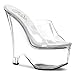 Pleaser Women's Beau-601 Platform Wedge Sandal,Clear/Clear,8 M US