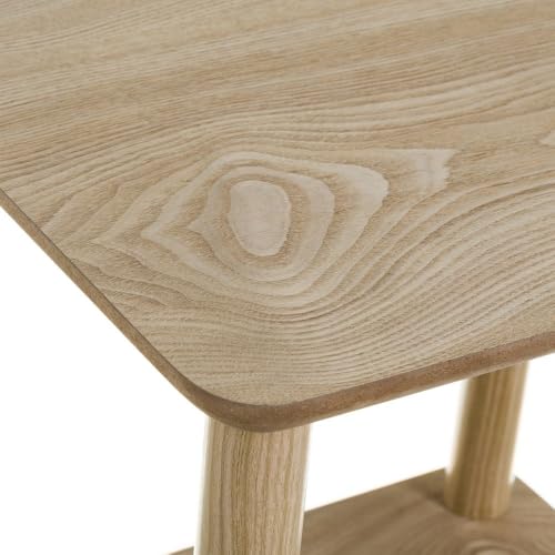 Miniatura 3 de Lolahome - Mesa Auxiliar Pequeña De Madera De Pino Estilo Nórdico Color Beige. Ideal Para Salón O Dormitorio. Medidas 47x34x40 Cm. Compacta, Elegante Y Funcional.