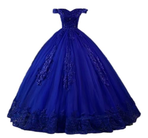 FTBY Women's Off The Shoulder Quinceanera Dresses Tulle Lace Appliques