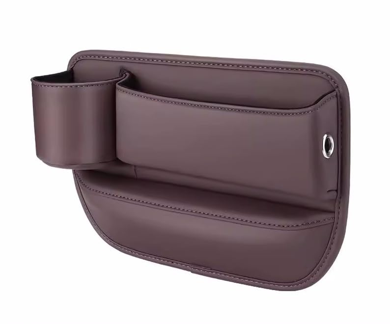 CREA tu Propio vehículo: Asiento Trasero de Cuero sintético con Logotipo Personalizado, portavasos, Base for teléfono y Llavero(Brown,Sin Logo)