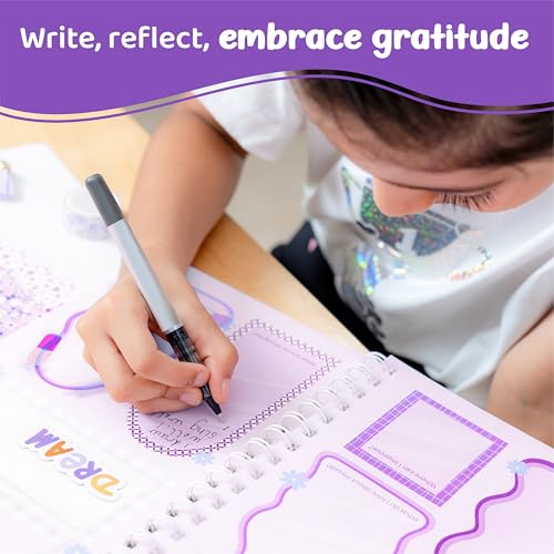 Image of jackinthebox Gratitude Journal Kit for Girls Ages 8-12, 242 pcs, Scrapbooking Journaling Set for Teen & Tween,10 Fun Gratitude Exercises, Journals Art & Craft Kit, Ideal Gift for Kids 8 9 10 11 12