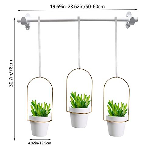 Yeshine Hanging Planters For Indoor Plants Or Herbs Metal Hanging Planter With 3 Plastic Pots, White #TOP2