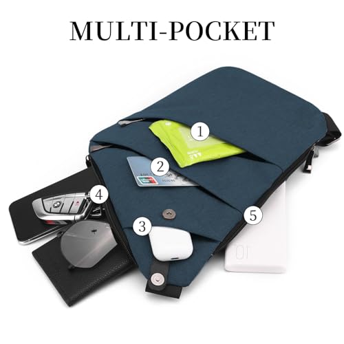 Image of Anti Theft Crossbody Bag,Sling Bag for Women Men,Multi-pocket Chest Shoulder Bag for Travel, Sport, Work