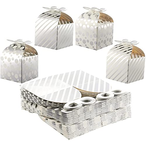 Paper Gift Boxes For Party Favors, Silver Foil (3.7 X 3.2 In, 36-Pack) #TOP5