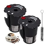 Canamax 119367 Reusable Coffee Filter with Cleaning Brush – Compatible with Keurig K-cup 2.0 Series Brewers - Model K200 K250 K300 K350 K400 K450 K460 K475 K460 K500 K550 K560 K575 - Pack of 2