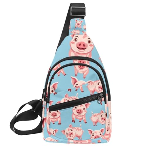 Sac à dos à bandoulière cochon multicolore pour entraînement voyage et running
