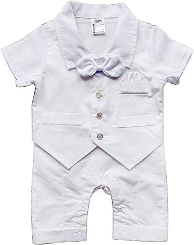 Zevany White Baby Boy Blessing Suit Outfit (3-6M)