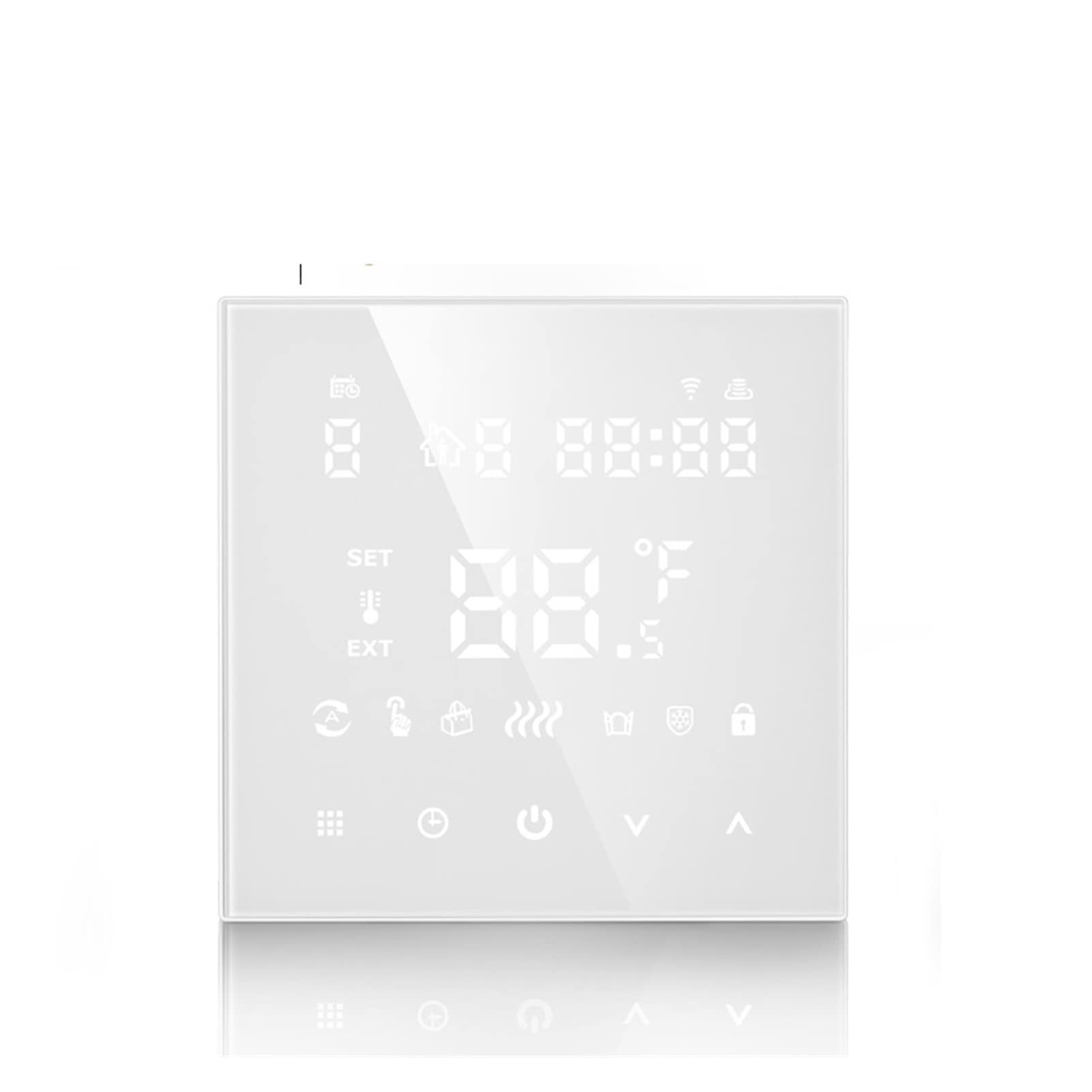 Cyfrowy higrometr termometr wewnętrzny Tuya WiFi Smart Thermostat, Elektryczna Ogrzewanie podłogowe Ogrzewanie Wody/Gaz Pilot Pilot Z wyświetlaczem LCD(Wit)