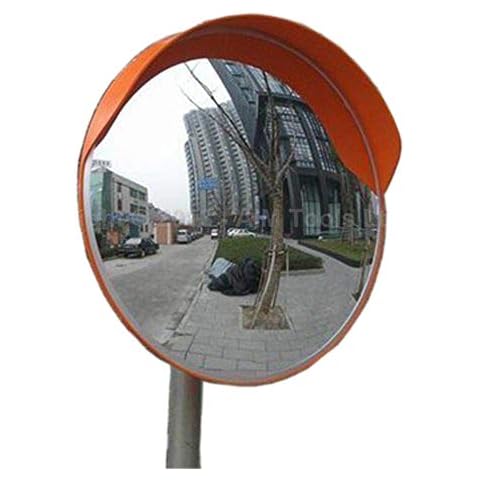 KATSU Convex Traffic Mirror 60cm 180 Degree Curved Wide Angle Mirror for Road Shop Garage Safety Car Parking Driveway Security to Eliminate Blind Spots with Pole Fixing Fittings 457125 Cover