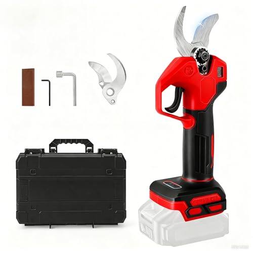 Troncarami a batteria compatibile con Milwaukee M 18 V batteria (senza batterie), cesoie senza spazzole a 2 marce, display digitale, diametro di taglio 30 mm, mola e lame di ricambio (Solo strumento)