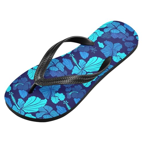 Sinestour Flower Light Blue Flip Flops for Beach Thong Sandals Anti-slip Lightweight Flat Slippers for Summer Swim Travel2