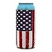 2 Pcs Slim Can Cooler- Amercian Flag Neoprene Coozies For 12 Oz Tall Slim Cans, Skinny Can Cooler Sleeve, Suitable For All 12 Oz Metal Slim Cans Like White Claw, Red Bull, Michelob Ultra