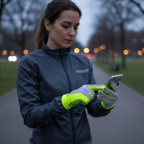 Luvas ReflecToes Reflective Running – Touchscreen – Leve Hi Vis Winter Running Gear Cold Weather jog