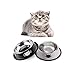 Katzennäpfe,2 Stück Futternapf Katze, Futternapf Katze Set,fressnäpfe Katzen doppel,Futterschüssel Katze,Wasser Fütterung Schüssel,Fressnäpfe für Katzen Edelstahl