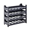 Novaliv Flaschenregal Schwarz fÃ¼r 24 Flaschen, erweiterbar, stapelbar, GetrÃ¤nkeschrank fÃ¼r Flaschen, Pet Flaschen Aufbewahrung, Weinregal flach, Weinlagerung, GetrÃ¤nkeaufbewahrung, Bottle Organizer