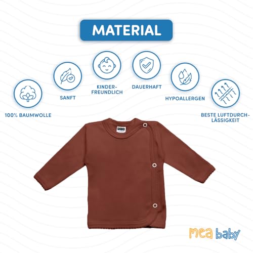 MEA BABY Unisex Baby Wickelshirt Wickeljacke Langarm, 100% Baumwolle im 5er Pack. Wickelshirt für Mädchen, Wickelshirt für Junge (Mädchen2, 56)