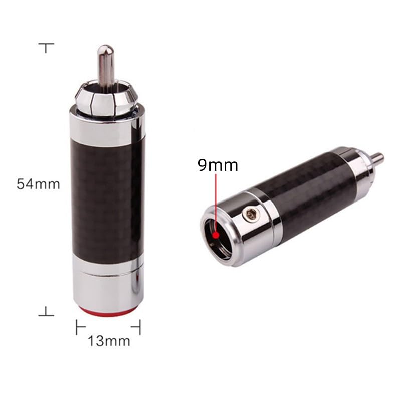 złącza RCA Polerowane rodowo złącza audio do kabli wzmacniaczy, zaciski głośników elektronicznych z włókna węglowego (rozmiar : 50 szt., Kolor: Czerwony)