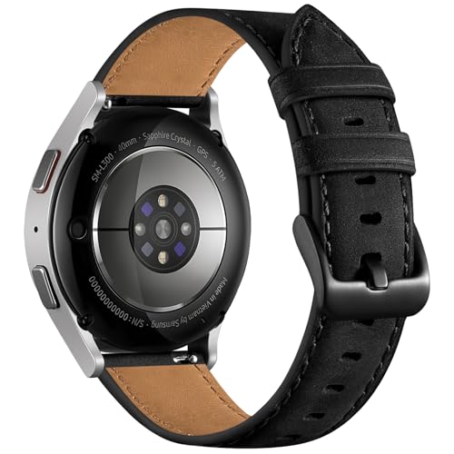 La mejor selección de Cuero Negro , tabla con los diez mejores. 46 Haveda - Correa de reloj de cuero de 20 mm para Samsung Watch Bands/Galaxy Watch 7 6 5 4 de 40 mm 44 mm, Correa de repuesto de cuero negro resistente para Galaxy Watch 5 Pro/4 6...