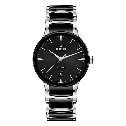 Rado Centrix Automatic Black Dial, Silver Index, Date Display and Swiss Automatic Movement
