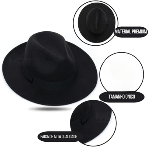 Chapéu de feltro com aba ajustável para o inverno(MARRON COURO PRETO)