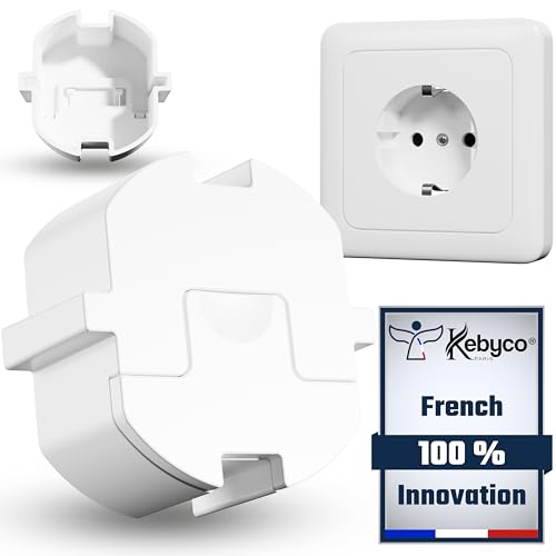 Kebyco España – Protector Enchufes Seguridad Infantil – Cubiertas Enchufes Bebé – Tapa de enchufe eléctrico para bebé sin llave ni adhesivo de innovación, antipolvo, salpicaduras