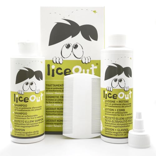 Lice Out Tratamiento Piojos y Liendres. Para Niños, Facilita la Prevención y Eliminación de Piojos y Liendres. Champú 125ml + Loción 125ml + Peine Específico