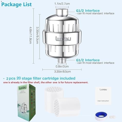 20 Stage Filter with 2 Cartridges in Total (Chrome)